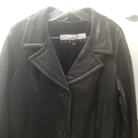 Bod  & Christensen Couture Black Long Leather Coat S - Picture 7 of 13